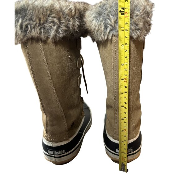 Northside Womens Size 8 WATERPROOF Fur-Lined Winter Boots  Tan & Black - Picture 7 of 9
